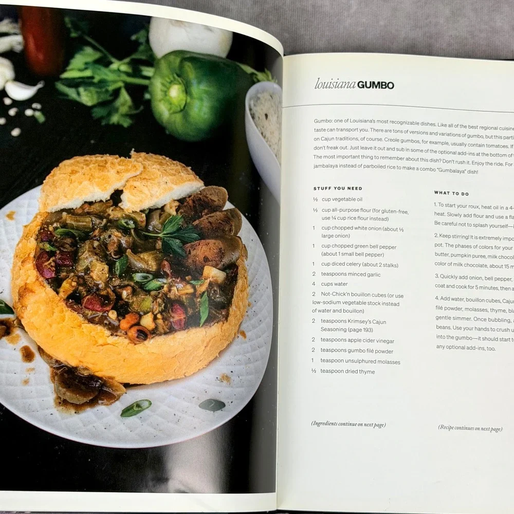 The Cajun Vegan Cookbook Krimsey Lilleth Hardcover 130+ Plant-Based Recipes USED